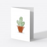 Wenskaart cactus wit