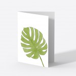 Wenskaart monstera blad