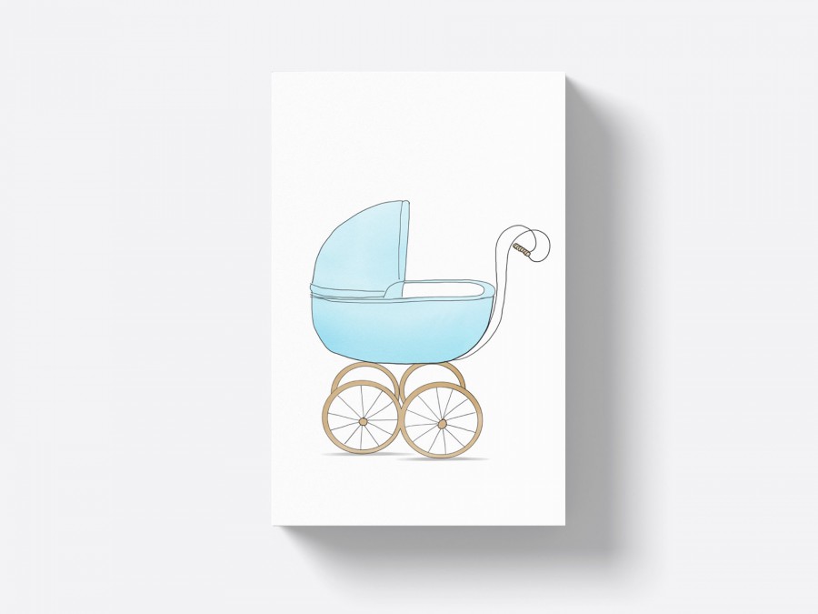 label kinderwagen blauw