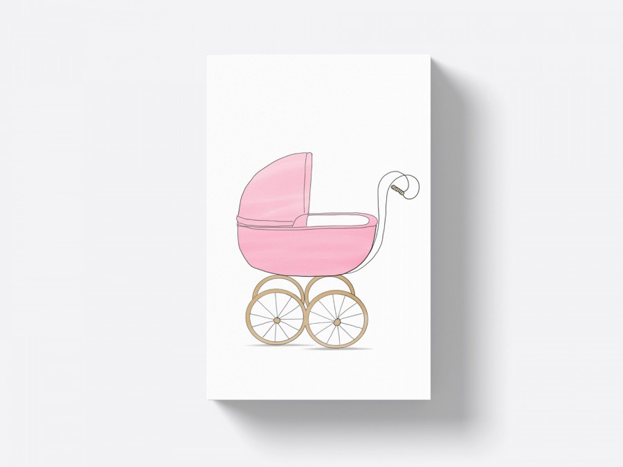 label kinderwagen roze