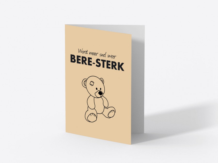 wenskaart staand beresterk bruin